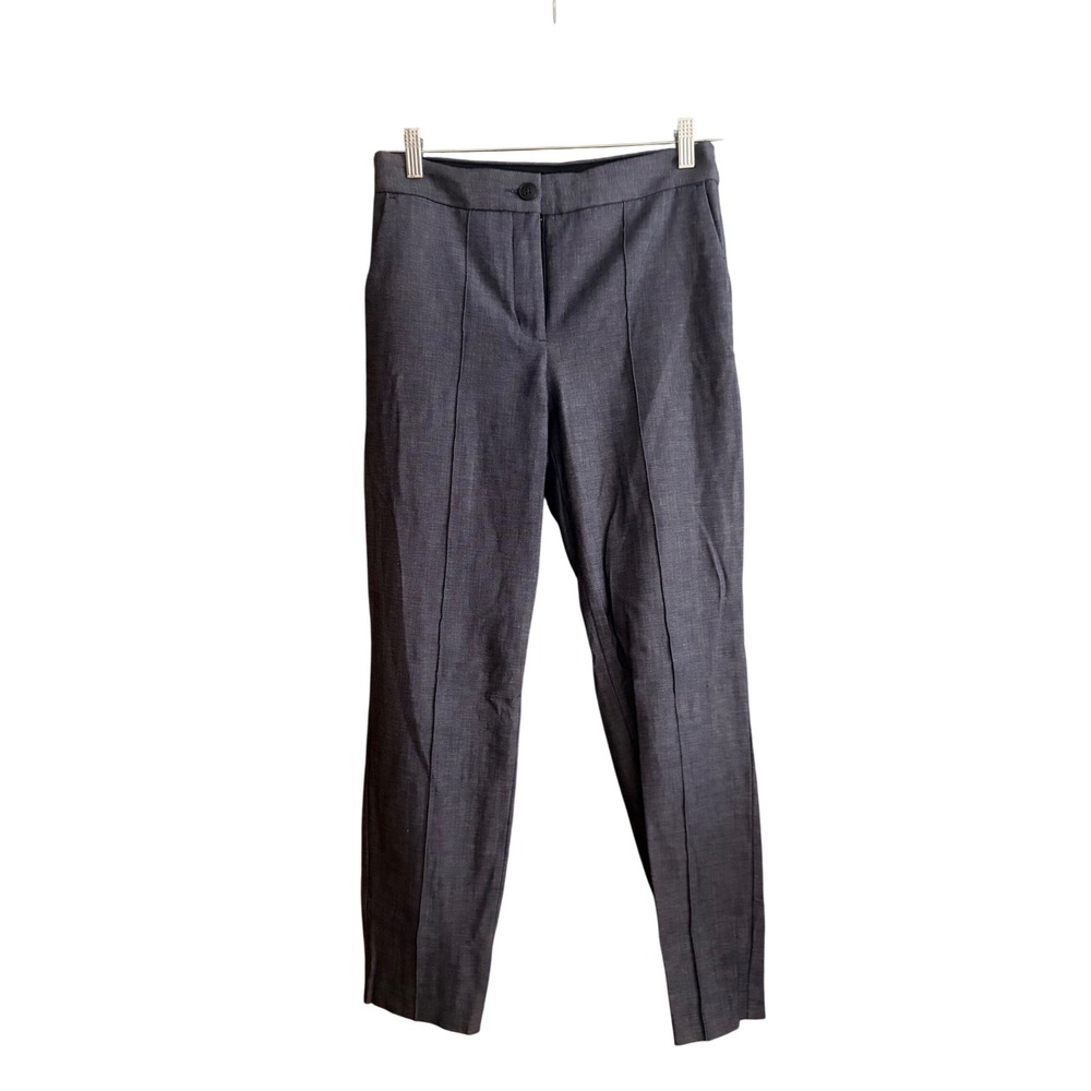 Banana Republic Womens 4R Grey High Rise Ankle Stretch Dress Pants Seam Front